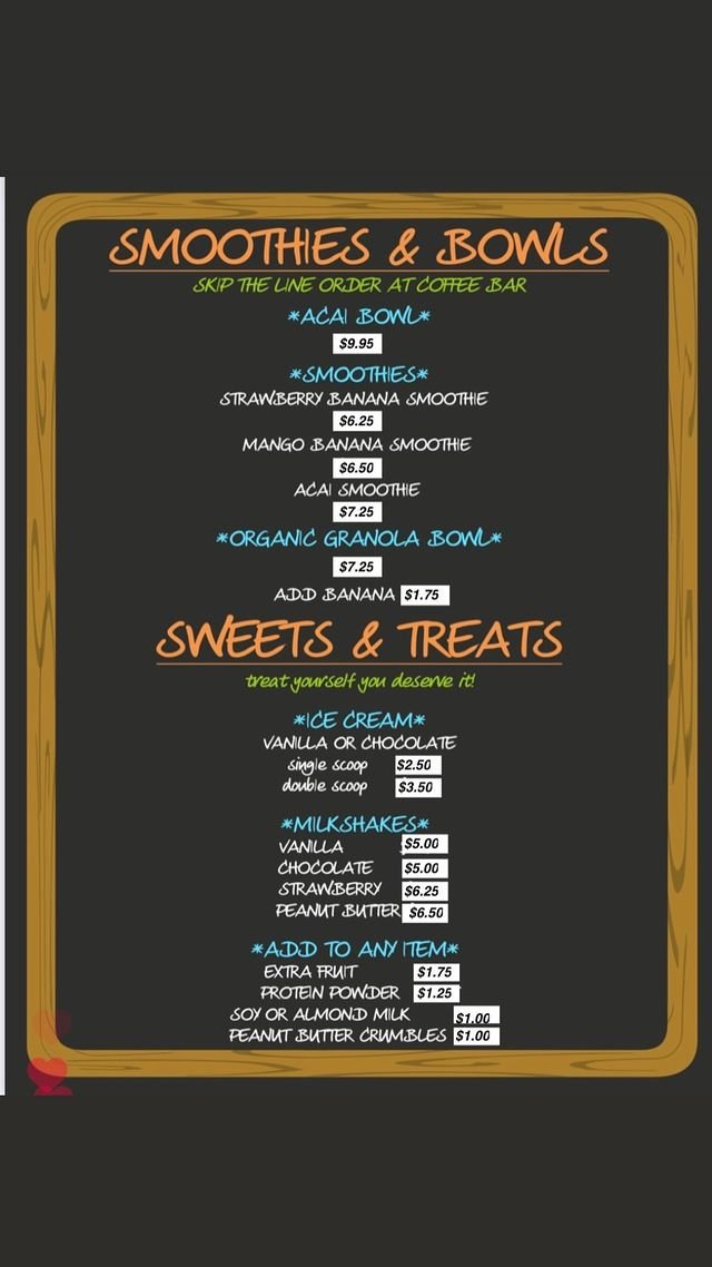 Pipes Cafe menu